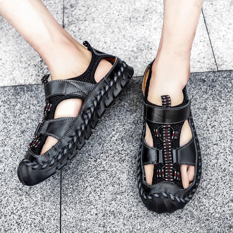 Sandália Masculina de Couro Genuíno Antiderrapante para Homens Ativos - Image 7