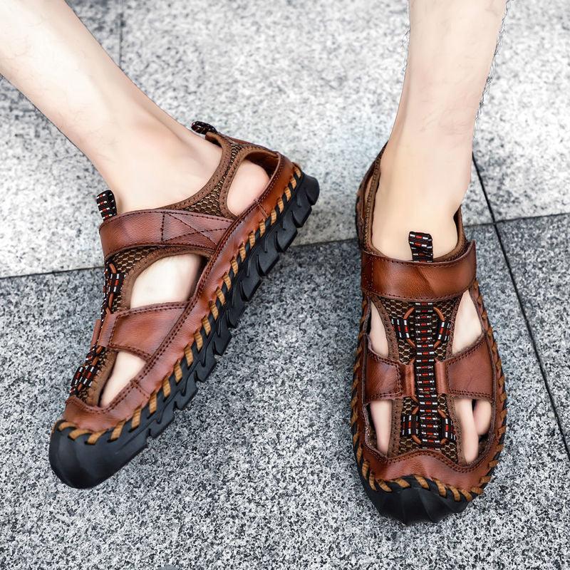 Sandália Masculina de Couro Genuíno Antiderrapante para Homens Ativos - Image 6