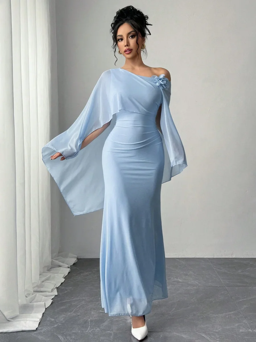Vestido Longo Feminino Um Ombro Só Com Corpete Elegante Para Mulher Moderna Ideal Para Eventos Noturnos